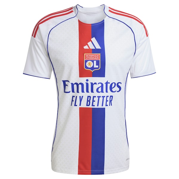 Olympique Lyonnais adidas 2025/26 Home Replica Jersey - White/Blue