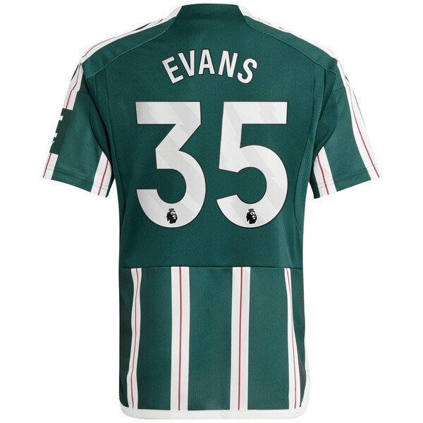 Jonny Evans Manchester United adidas Youth 2023/24 Away Replica Player Jersey – Green