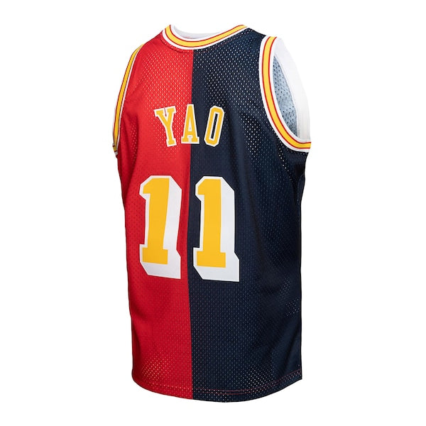 Yao Ming Houston Rockets Hardwood Classics 2004/05 Split Swingman Jersey - Navy/Red