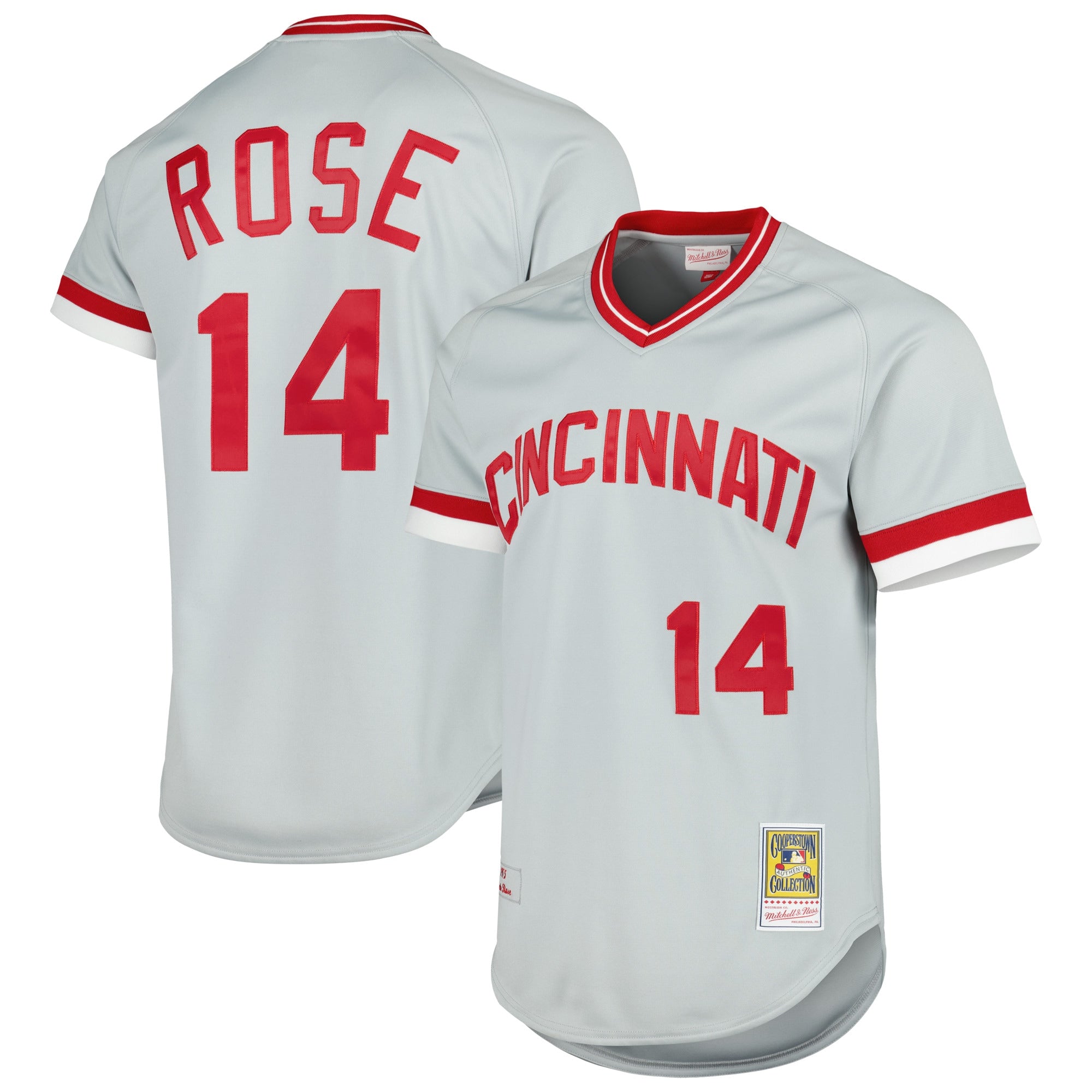 Pete Rose Cincinnati Reds Cooperstown Collection Authentic Jersey - Gray