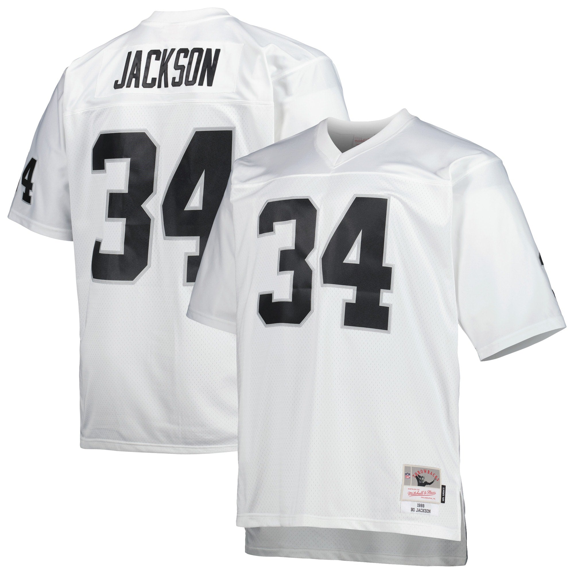 Bo Jackson Las Vegas Raiders Big & Tall 1988 Retired Player Replica Jersey - Black/White