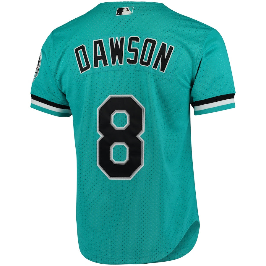 Andre Dawson Florida Marlins Fashion Cooperstown Collection Mesh Batting Practice Jersey - Teal