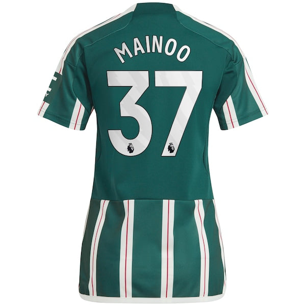Kobbie Mainoo Manchester United adidas Women's 2023/24 Away Replica Player Jersey - Green/Red