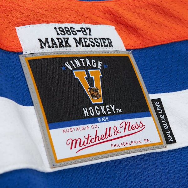 Mark Messier Edmonton Oilers Alternate Captain Patch 1986/87 Blue Line Player Jersey - Royal