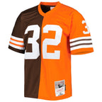 Jim Brown Cleveland Browns 1963 Split Legacy Replica Jersey - Orange/Brown