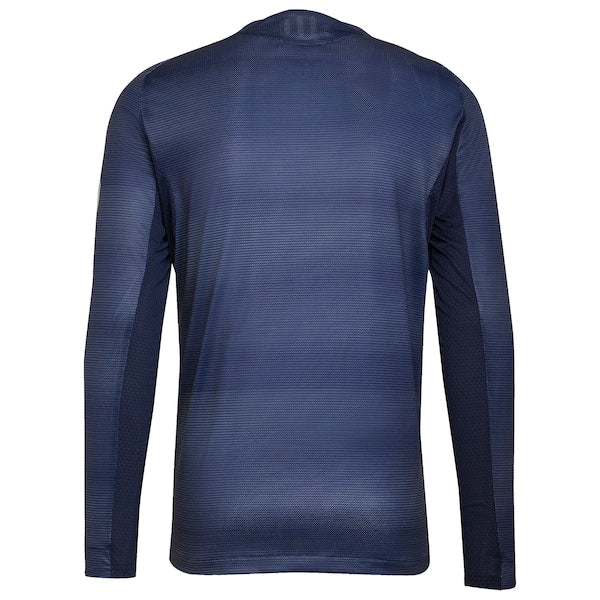 Los Merengues adidas 2025/26 Away Authentic Long Sleeve Jersey - Blue/White