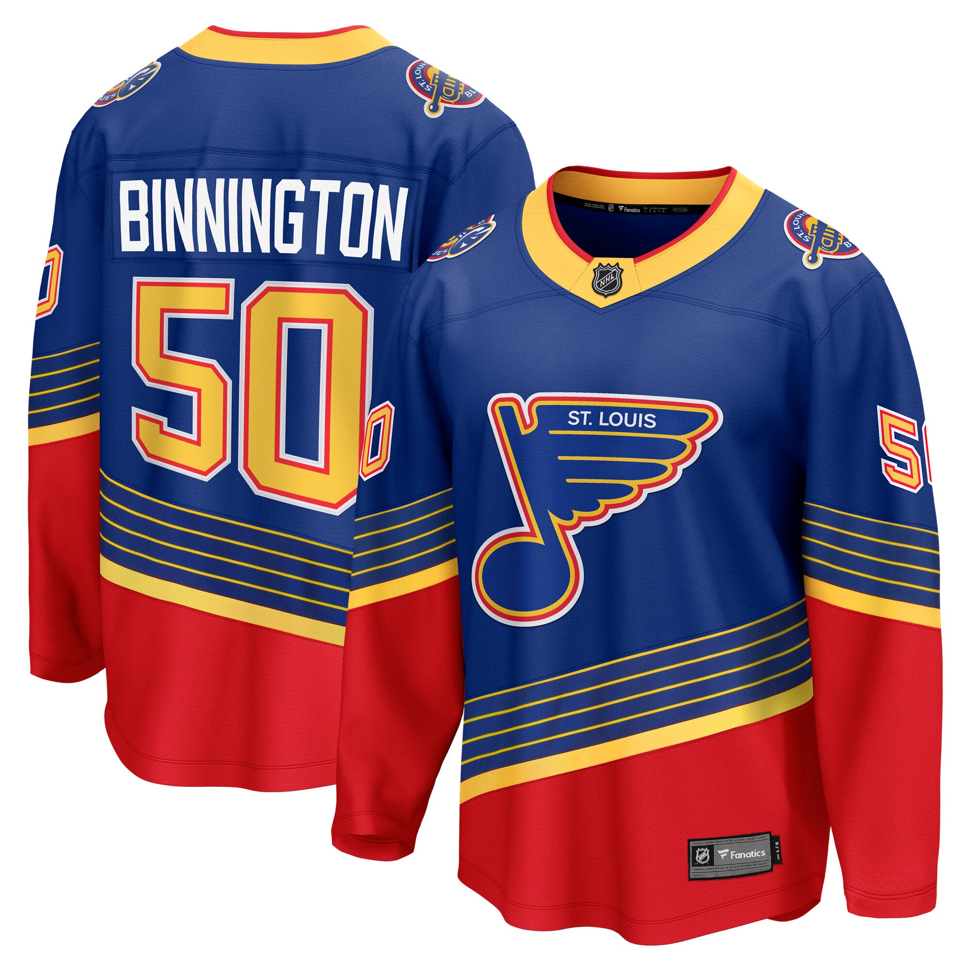 Jordan Binnington St. Louis Blues  Away Breakaway Player Jersey - White/Royal/Blue