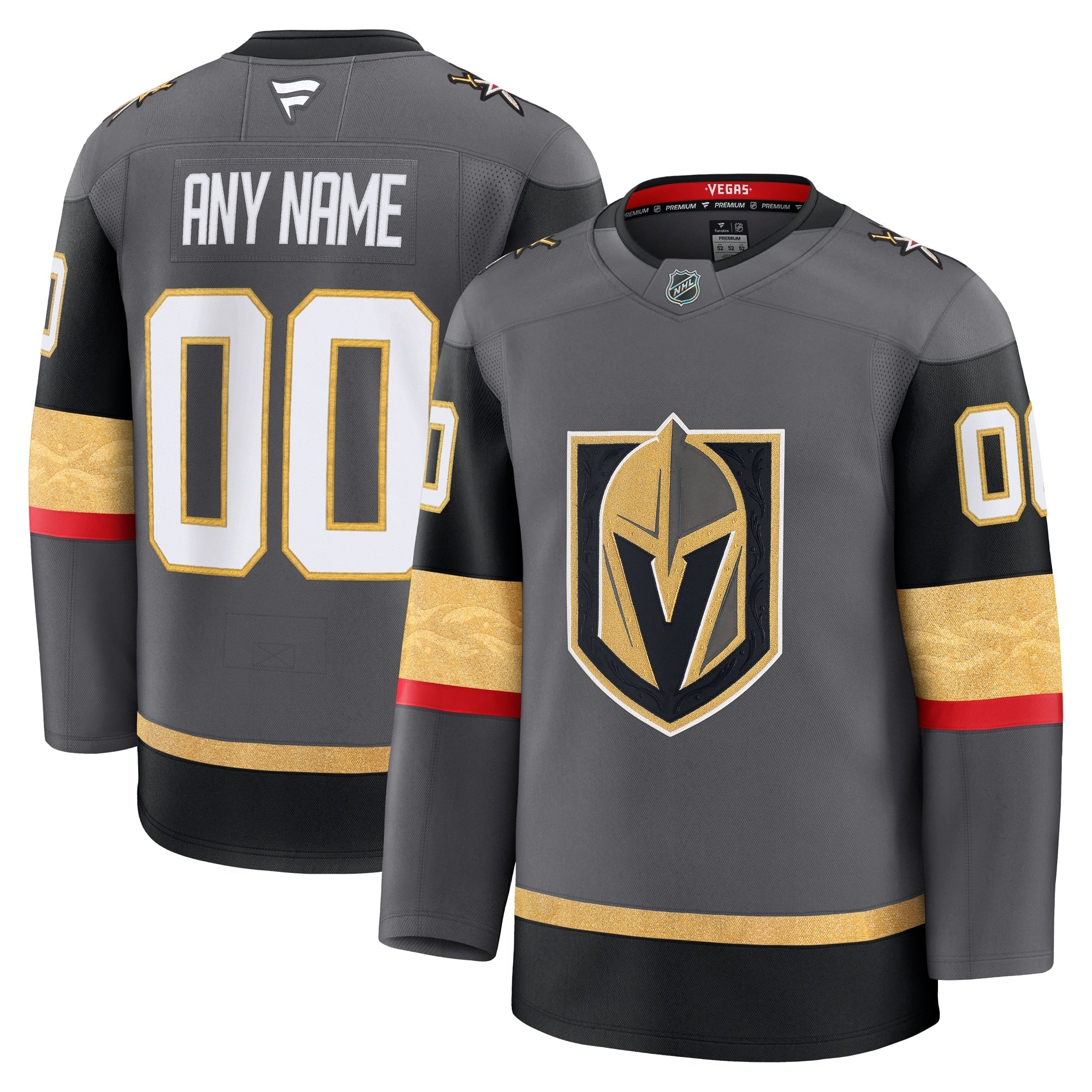 Vegas Golden Knights  Away Premium Custom Jersey - White/Gold/Gray