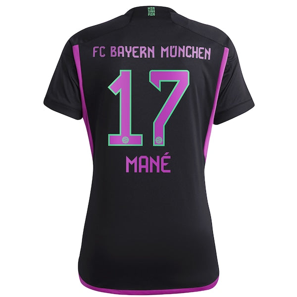 Sadio Mané Bayern Munich adidas Women's 2023/24 Away Replica Player Jersey - Black/White