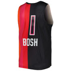Chris Bosh Miami Heat Hardwood Classics 2011/12 Split Swingman Jersey - Black/Red