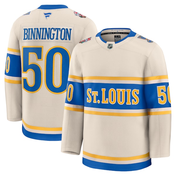Jordan Binnington St. Louis Blues  2025 NHL Winter Classic Premium Player Jersey - Cream