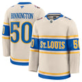 Jordan Binnington St. Louis Blues  2025 NHL Winter Classic Premium Player Jersey - Cream