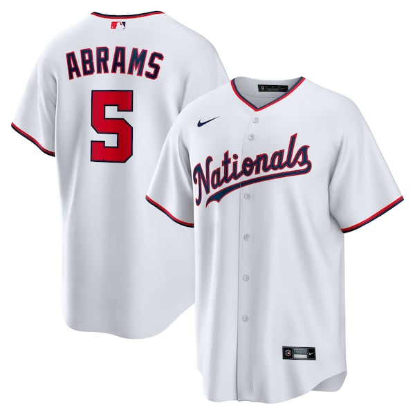 CJ Abrams Washington Nationals Nike Youth Home Replica Player Jersey - White