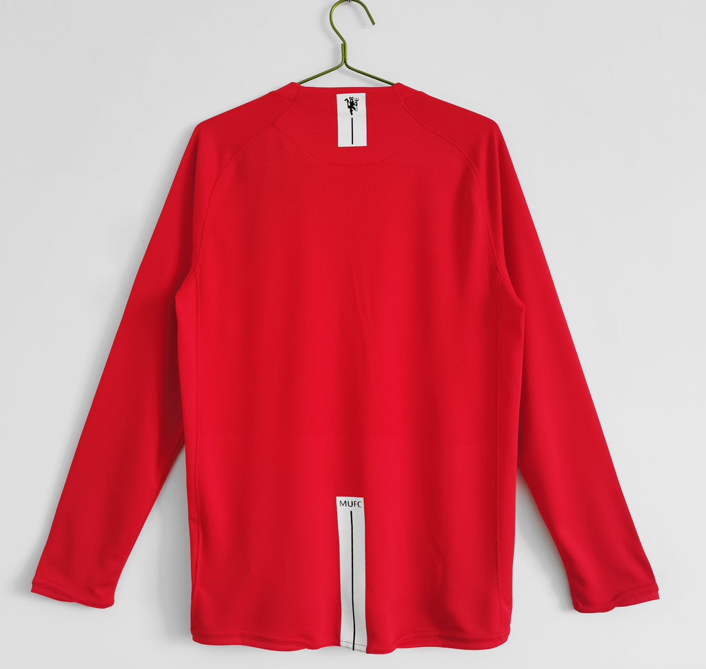 Manchester United Long Sleeve 2007-08 Home Champions Vintage Jersey