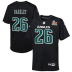 Saquon Barkley Philadelphia Eagles Nike Youth Super Bowl LIX Patch Fashion Game Player Jersey - Carbon Black
