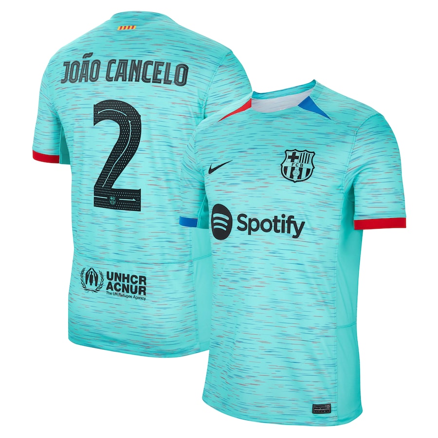 Joao Cancelo Barcelona Nike 2023/24 Home Stadium Replica Player Jersey - Royal/Aqua/White