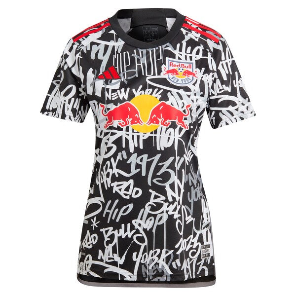 Lewis Morgan New York Red Bulls adidas Women's 2024 Freestyle Replica Player Jersey - Black