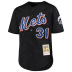 Mike Piazza New York Mets Youth Cooperstown Collection Mesh Batting Practice Jersey - Black/Orange