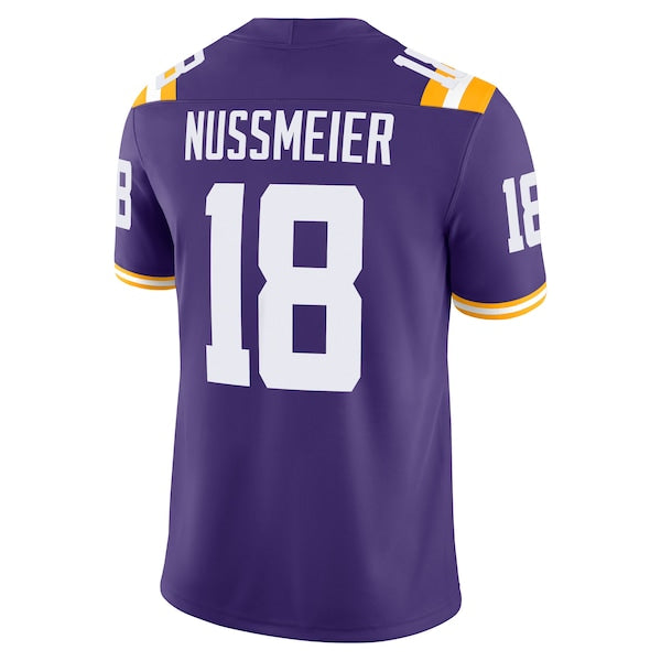 Garrett Nussmeier LSU Tigers Nike NIL Football Game Jersey - Purple/White