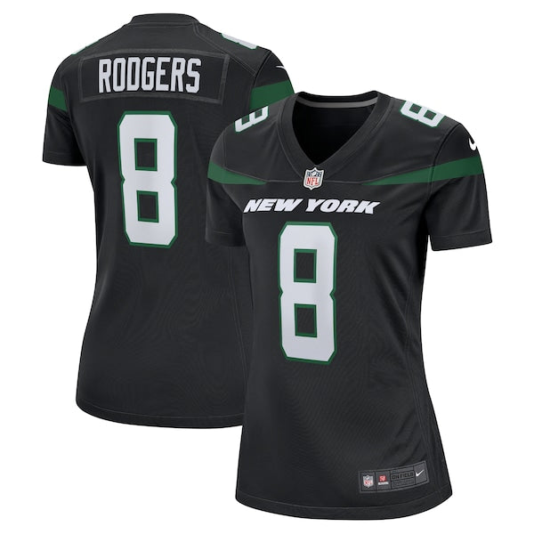 Aaron Rodgers New York Jets Nike Women's Player Jersey - Black/Green/White