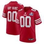 San Francisco 49ers Nike Super Bowl LVIII Patch Custom Game Jersey - Scarlet