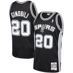 Manu Ginobili San Antonio Spurs 2002-03 Hardwood Classics Player Swingman Jersey - Black