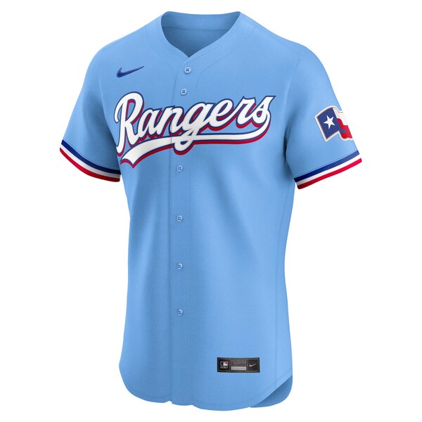 Texas Rangers Nike Alternate Vapor Premier Elite Patch Jersey - Light Blue