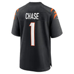 Ja'Marr Chase Cincinnati Bengals Nike 2021 NFL Draft First Round Pick Game Jersey - Black/Orange