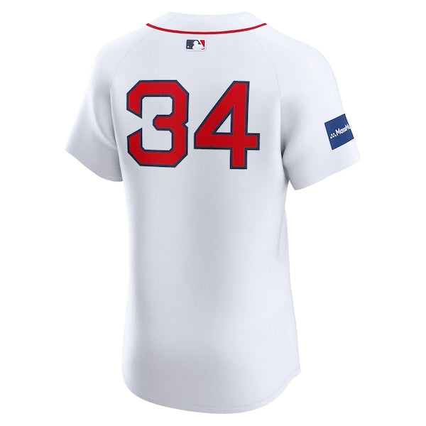 David Ortiz Boston Red Sox Nike Home Elite Sponsor Patch Player Jersey - White