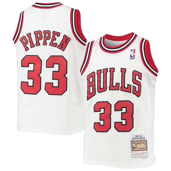 Scottie Pippen Chicago Bulls  Youth 1997/98 Hardwood Classics Swingman Jersey - White/Red/Black