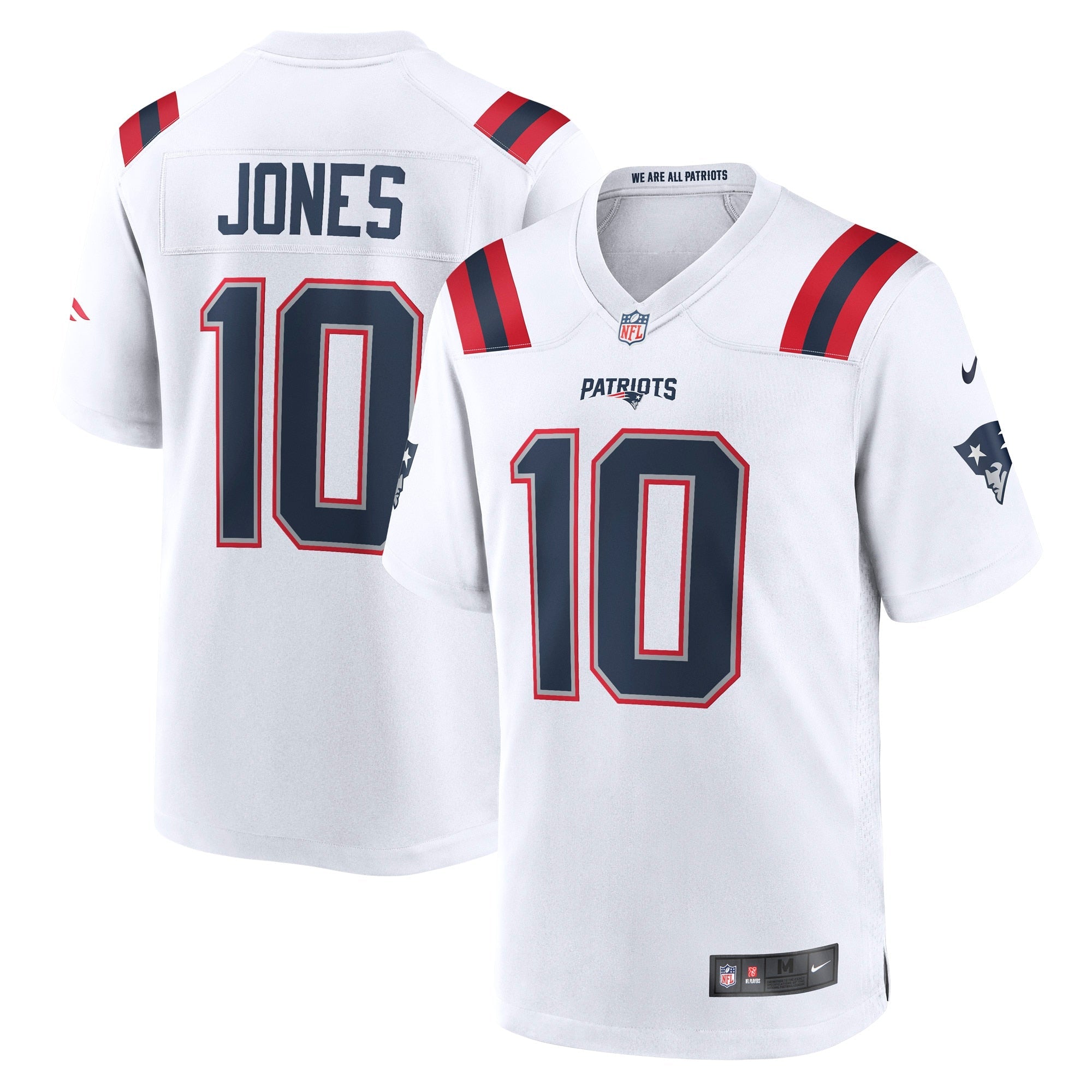 Mac Jones New England Patriots Nike Game Jersey - Red/Navy/White