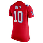 New England Patriots Nike Game Alternate - Red - Drake Maye - Womens