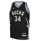 Giannis Antetokounmpo Milwaukee Bucks Jordan Brand Youth Swingman Jersey - Statement Edition - Black