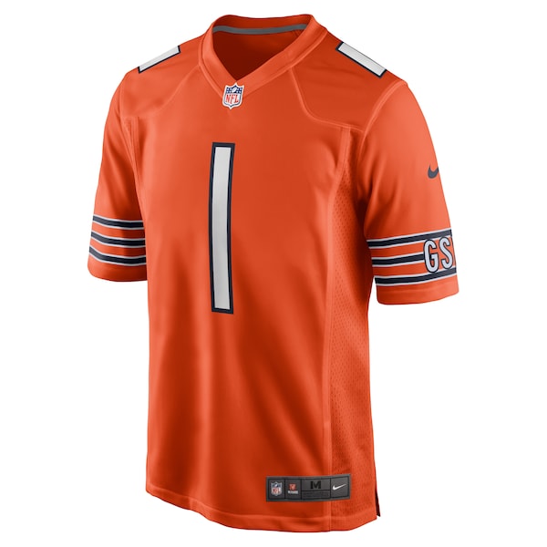 Justin Fields Chicago Bears Nike Player Game Jersey - Orange/White