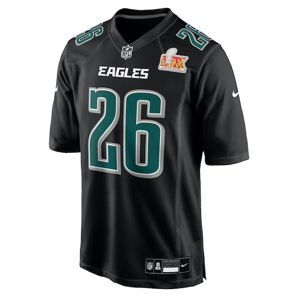 Saquon Barkley Philadelphia Eagles Nike Super Bowl LIX Fashion Game Player Jersey - Carbon Black