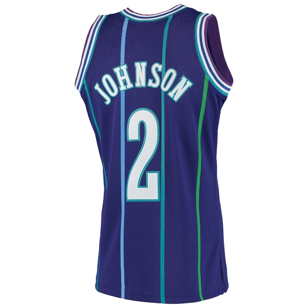 Larry Johnson Charlotte Hornets 1994/95 Hardwood Classics Swingman Jersey - Purple