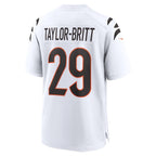 Cam Taylor-Britt Cincinnati Bengals Nike  Game Jersey -  White/Black/Orange