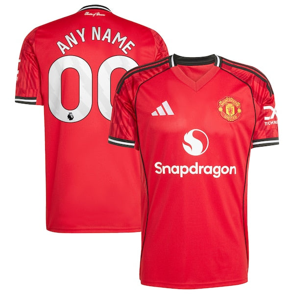 Manchester United adidas Home 2025/26 Custom Replica Jersey - Red/White
