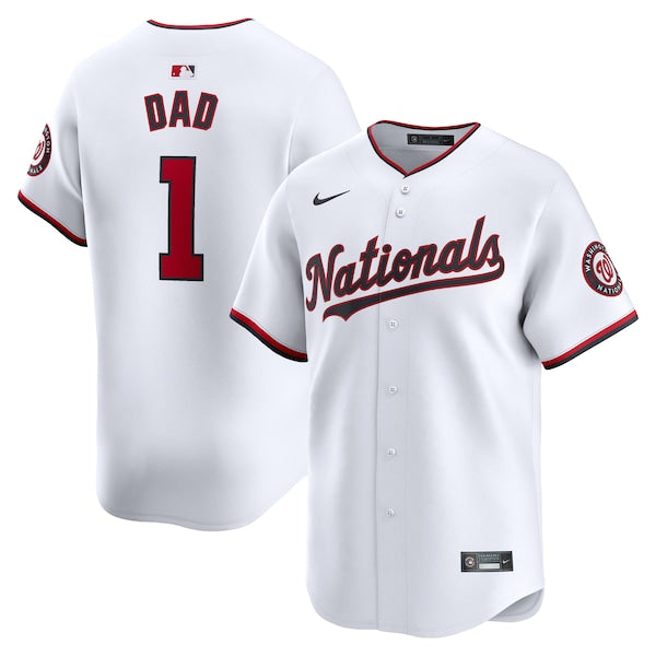 Washington Nationals Nike #1 Dad Home Limited Jersey - White