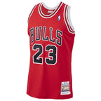 Men's Chicago Bulls Michael Jordan Scarlet 1997/98 Hardwood Classics Authentic Jersey- Scarlet/Black/White