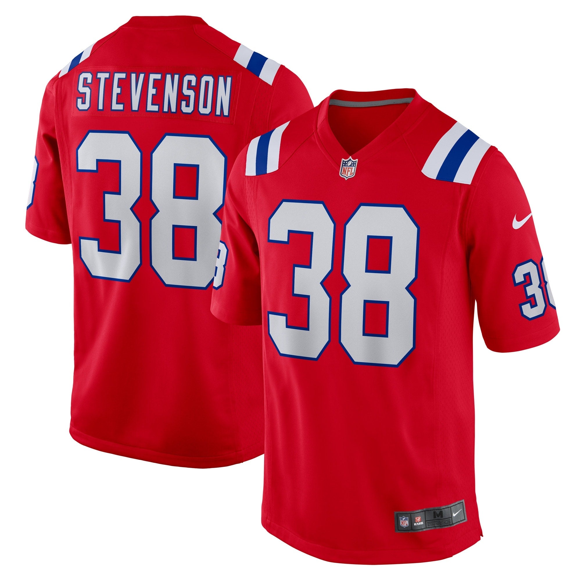 Rhamondre Stevenson New England Patriots Nike Game Player Jersey - White/Navy/Red