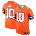 Bo Nix Denver Broncos Nike Alternate Legend Player Performance Top - Orange