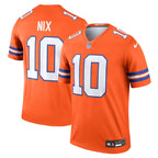 Bo Nix Denver Broncos Nike Alternate Legend Player Performance Top - Orange