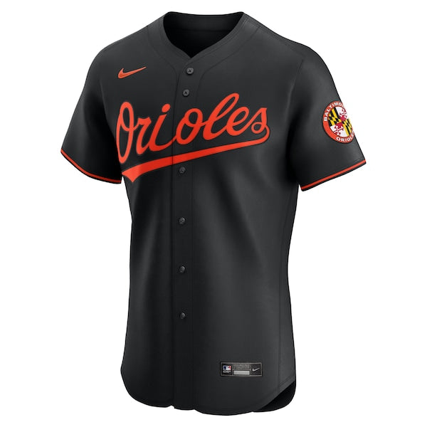 Baltimore Orioles Nike Alternate  Elite Jersey - Black/White/Orange