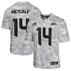 DK Metcalf Seattle Seahawks Nike Youth 2024 Salute to Service Game Jersey - Arctic Camo