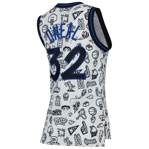 Shaquille O'Neal Orlando Magic Women's 1994 Doodle Swingman Jersey - White