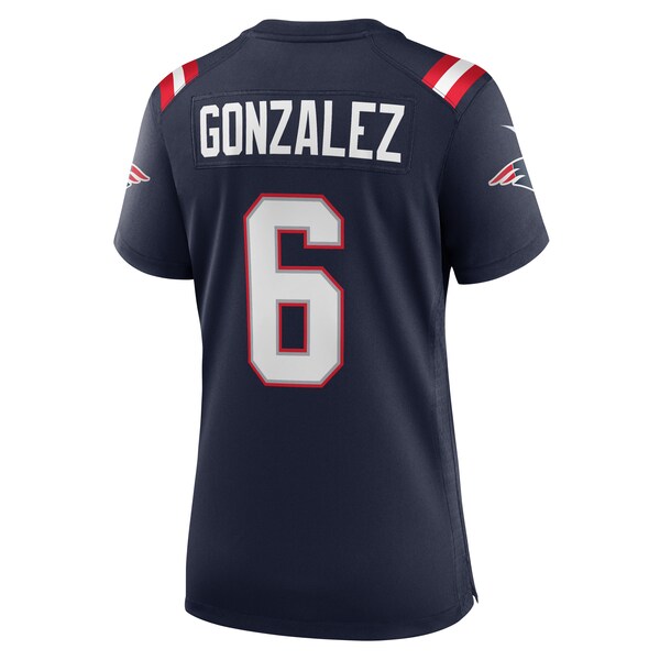 Christian Gonzalez New England Patriots Nike Women's Team Game Jersey -  Navy/Red/White