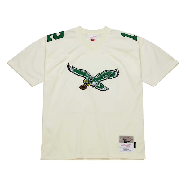 Randall Cunningham Philadelphia Eagles Chainstitch Legacy Jersey - Cream