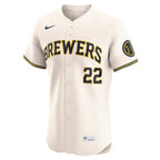 Christian Yelich Milwaukee Brewers Nike Home Elite Player Jersey - Cream