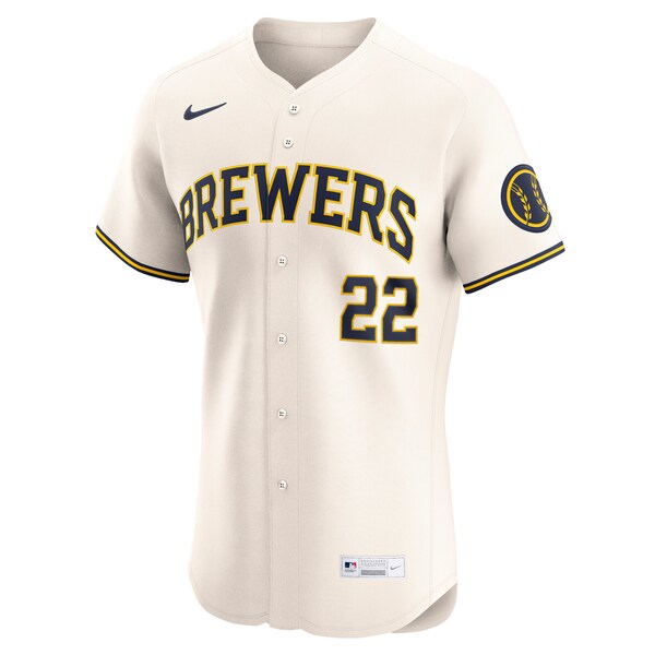 Christian Yelich Milwaukee Brewers Nike Home Elite Player Jersey - Cream